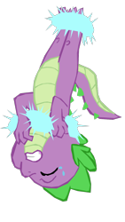 Size: 800x1419 | Tagged: safe, artist:benpictures1, artist:chedx, imported from derpibooru, imported from ponybooru, spike, dragon, comic:the storm kingdom, my little pony: the movie, bad end, crying, crystal of light, implied tempest shadow, inkscape, male, nightmare fuel, simple background, solo, transparent background, upside down, vector