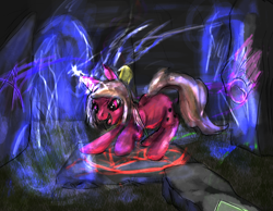 Size: 1394x1080 | Tagged: safe, artist:auntiefrost, imported from derpibooru, oc, oc only, unicorn, female, magic, mare