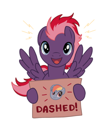 Size: 790x912 | Tagged: safe, anonymous artist, derpibooru exclusive, imported from derpibooru, rainbow dash, oc, oc:peppermint swirl, pegasus, pony, emotes, happy, male, sign, simple background, stallion, text, transparent background