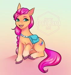 Size: 781x828 | Tagged: safe, artist:opheliona, imported from derpibooru, sunny starscout, earth pony, pony, bag, female, g5, mare, saddle bag, solo