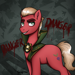 Size: 2048x2048 | Tagged: safe, artist:toastpone, imported from derpibooru, sprout cloverleaf, earth pony, pony, spoiler:g5, spoiler:my little pony: a new generation, emperor sprout, g5, high res, male, my little pony: a new generation, solo, soviet, stallion, stupid sexy sprout cloverleaf