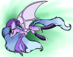 Size: 2767x2167 | Tagged: safe, artist:beamybutt, imported from derpibooru, oc, oc only, bat pony, pony, :p, abstract background, bat pony oc, bat wings, beanie, converse, ear fluff, flying, hat, high res, hoof fluff, male, shoes, solo, stallion, tongue out, wings