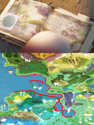 Size: 600x800 | Tagged: safe, edit, imported from derpibooru, screencap, spoiler:my little pony: a new generation, 3d, bridlewood, canterlot, coast, comparison, everfree forest, flooding, g5, horseshoe bay, map, map of equestria, maretime bay, my little pony: a new generation, theory, zephyr heights