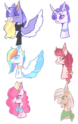 Size: 1112x1775 | Tagged: safe, artist:lilywolfpie, imported from derpibooru, applejack, fluttershy, pinkie pie, rainbow dash, rarity, twilight sparkle, alicorn, pony, alternate design, mane six, simple background, transparent background, twilight sparkle (alicorn)