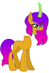 Size: 1280x1878 | Tagged: safe, artist:motownwarrior01, imported from derpibooru, oc, oc only, dullahan, pony, unicorn, detachable head, disembodied head, female, glasses, headless, levitation, magic, magic aura, modular, self-levitation, simple background, smiling, telekinesis, transparent background