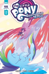 Size: 2063x3131 | Tagged: safe, artist:roopsha mandal, idw, imported from derpibooru, rainbow dash, twilight sparkle, alicorn, pegasus, spoiler:comic, spoiler:comic102, comic, comic cover, female, high res, season 10, twilight sparkle (alicorn), waterfall