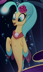 Size: 474x803 | Tagged: safe, edit, edited screencap, imported from derpibooru, screencap, princess skystar, seapony (g4), my little pony: the movie, belly button, cropped, cute, female, skyabetes, solo, underwater