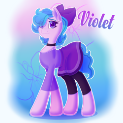 Size: 3000x3000 | Tagged: safe, artist:sandstormsarrives, imported from derpibooru, oc, oc only, oc:violet, earth pony, pony, clothes, female, high res, skirt, solo