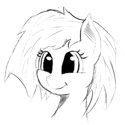 Size: 2000x2000 | Tagged: safe, artist:sunattic, imported from derpibooru, oc, oc only, pony, happy, high res, sketch, smiling, solo