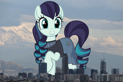 Size: 2406x1594 | Tagged: safe, artist:cheezedoodle96, artist:thegiantponyfan, edit, imported from derpibooru, coloratura, earth pony, pony, female, giant pony, giant/macro earth pony, giantess, high res, highrise ponies, irl, macro, mare, mega giant, mexico, mexico city, photo, ponies in real life