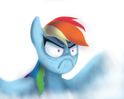 Size: 1000x800 | Tagged: safe, artist:penrosa, imported from derpibooru, rainbow dash, pegasus, pony, season 5, tanks for the memories, angry, bust, do i look angry, female, frown, mare, simple background, solo, white background, wings