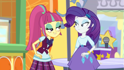 Size: 1920x1081 | Tagged: safe, imported from derpibooru, screencap, rarity, sour sweet, dance magic, equestria girls, spoiler:eqg specials, bedroom eyes, clothes, ponytail, skirt