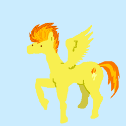 Size: 500x500 | Tagged: safe, artist:askpinkiepieandfriends, imported from derpibooru, spitfire, pegasus, pony, blue background, female, mare, simple background, solo