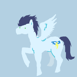 Size: 500x500 | Tagged: safe, artist:askpinkiepieandfriends, imported from derpibooru, soarin', pegasus, pony, blue background, male, simple background, solo, stallion