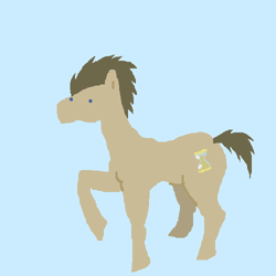 Size: 500x500 | Tagged: safe, artist:askpinkiepieandfriends, imported from derpibooru, doctor whooves, time turner, earth pony, pony, blue background, male, raised hoof, simple background, solo, stallion