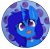 Size: 1219x1197 | Tagged: safe, alternate version, artist:rokosmith26, imported from derpibooru, oc, oc only, oc:delly, pony, unicorn, :p, alternate character, blue background, blueberry, bust, cheek fluff, collar, commission, cute, ear fluff, female, food, horn, long hair, long mane, looking at you, mare, pink eyes, simple background, smiling, solo, tongue out, unicorn oc, ych result