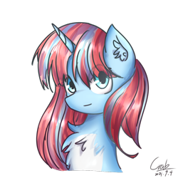 Size: 1080x1080 | Tagged: safe, artist:starflashing twinkle, imported from derpibooru, oc, oc only, pony, unicorn, blue eyes, chest fluff, cute, ear fluff, eye clipping through hair, horn, looking at you, simple background, solo, transparent background, unicorn oc