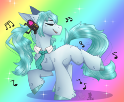 Size: 1783x1473 | Tagged: safe, artist:heart-sketch, artist:heartsketch1, artist:monsoonvisionz, imported from derpibooru, kotobukiya, pony, anime, collaboration, hatsune miku, headphones, kotobukiya hatsune miku pony, music notes, necktie, ponified, solo, sternocleidomastoid, vocaloid