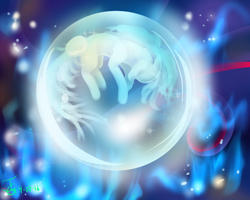 Size: 2000x1600 | Tagged: safe, artist:joan-grace, imported from derpibooru, oc, oc only, pony, abstract background, bubble, glow, glowing, signature, solo, sparkles, underwater, water