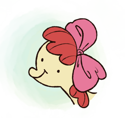Size: 500x473 | Tagged: safe, artist:spectralunicorn, imported from derpibooru, apple bloom, earth pony, pony, bust, female, filly, portrait, simple background, smiling, solo, transparent background