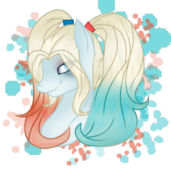 Size: 1848x1848 | Tagged: safe, artist:aonairfaol, imported from derpibooru, earth pony, pony, dc comics, female, harley quinn, mare, pigtails, simple background, smiling, solo, transparent background
