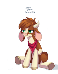 Size: 846x1076 | Tagged: safe, anonymous editor, artist:dstears, edit, imported from twibooru, arizona cow, cow, them's fightin' herds, arizona cow is not amused, arizona is not amused, asdfmovie, community related, cute, image, png, simple background, solo, unamused, white background, year of the ox