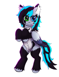 Size: 2764x3590 | Tagged: safe, artist:bladewing, imported from derpibooru, oc, oc only, oc:neomi, pegasus, pony, :p, bipedal, cute, ear fluff, feathered fetlocks, female, folded wings, heterochromia, high res, looking at you, mare, markings, pubic fluff, simple background, smiling, smiling at you, solo, standing, tongue out, transparent background, wings