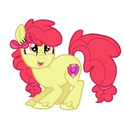 Size: 768x768 | Tagged: safe, artist:fantagekittengirl, imported from derpibooru, apple bloom, earth pony, pony, alternate hairstyle, female, mare, older, older apple bloom, simple background, solo, white background