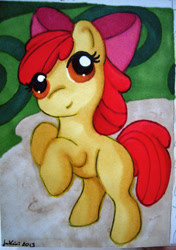 Size: 432x612 | Tagged: safe, artist:jenkiwi, imported from derpibooru, apple bloom, earth pony, pony, female, filly, solo