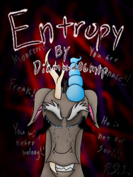 Size: 768x1024 | Tagged: safe, artist:diamond06mlp, imported from derpibooru, discord, draconequus, comic:entropy, bust, comic, controlled, cover, cover art, crying, entropy, eyes closed, gritted teeth, male, solo, teary eyes