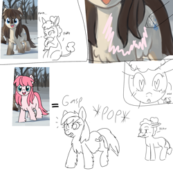 Size: 1280x1280 | Tagged: safe, artist:marbo, artist:xleadmarex, edit, imported from derpibooru, oc, oc only, oc:fluffle puff, oc:frosty flakes, earth pony, pony, belly fluff, comic, recolor, redesign, snow, snow mare, snowpony (species), taiga pony, yakutian horse