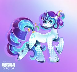 Size: 2278x2123 | Tagged: safe, artist:nebularobo, imported from twibooru, rarity, pony, unicorn, alternate design, female, image, mare, needs more jpeg, redesign, solo, watermark