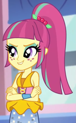 Size: 437x709 | Tagged: safe, imported from derpibooru, screencap, sour sweet, dance magic, equestria girls, spoiler:eqg specials, cropped, disco dress, sleeveless, solo