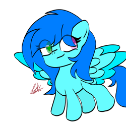 Size: 1080x1080 | Tagged: safe, imported from derpibooru, oc, oc only, oc:cloud west, pegasus, pony, heterochromia, solo