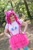 Size: 640x960 | Tagged: safe, artist:shelbeanie, imported from derpibooru, pinkie pie, human, 2014, clothes, cosplay, costume, cutie mark on clothes, hand on hip, irl, irl human, photo