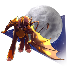 Size: 1280x1280 | Tagged: safe, artist:paisleyperson, imported from derpibooru, oc, oc only, bat pony, pony, male, moon, simple background, solo, stallion, transparent background