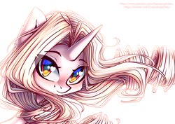 Size: 4961x3508 | Tagged: safe, artist:chaosangeldesu, imported from derpibooru, oc, oc only, pony, unicorn, blushing, bust, commission, cute, portrait, solo