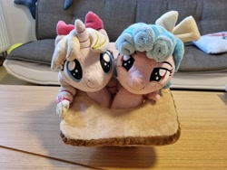 Size: 4032x3024 | Tagged: safe, artist:xeto_de, imported from derpibooru, cozy glow, oc, oc:lily allure, bread, cat breading, food, irl, photo, plushie