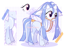 Size: 1024x776 | Tagged: safe, artist:yukiiichi, imported from derpibooru, oc, oc only, earth pony, pony, bridle, female, horns, mare, reins, solo, tack, tail, tail wrap