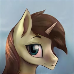 Size: 1024x1024 | Tagged: safe, artist:thisponydoesnotexist, imported from derpibooru, pony, ai content, ai generated, bust, elf ears, generator:thisponydoesnotexist, horn, neural network, portrait, solo