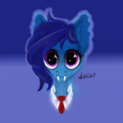 Size: 2000x2000 | Tagged: safe, artist:watashiao, imported from derpibooru, oc, oc only, oc:tuchka, bat pony, pony, vampire, bat pony oc, bust, gradient background, head, high res, necktie, solo