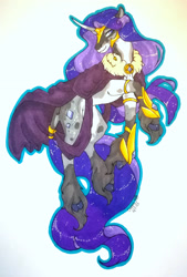 Size: 1920x2846 | Tagged: safe, artist:oneiria-fylakas, imported from derpibooru, nightmare rarity, pony, solo, traditional art