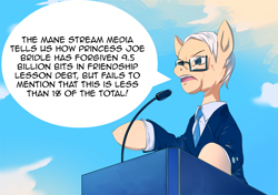 Size: 1400x988 | Tagged: safe, artist:bakki, imported from derpibooru, earth pony, pony, american politics, bernie sanders, joe biden, lectern, male, politics, ponified, stallion, student loan debt