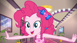 Size: 1920x1080 | Tagged: safe, imported from derpibooru, screencap, pinkie pie, equestria girls, equestria girls series, spring breakdown, spoiler:eqg series (season 2), alternate hairstyle, clothes, cute, diapinkes, female, sleeveless, solo, solo female