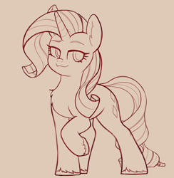Size: 3264x3351 | Tagged: safe, artist:yoditax, imported from derpibooru, rarity, pony, g4 mega collab, high res, monochrome, raised hoof, solo