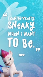 Size: 640x1138 | Tagged: safe, imported from derpibooru, zipp storm, pegasus, pony, abstract background, female, g5, instagram, instagram story, mare, my little pony: a new generation, official, quote, solo, text