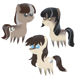 Size: 1024x1024 | Tagged: safe, artist:archooves, imported from derpibooru, oc, oc only, oc:cold shoulder, oc:frosty flakes, oc:winter wonder, pony, chest fluff, female, pointy ponies, simple background, snow mare, snowpony (species), taiga pony, transparent background, yakutian horse