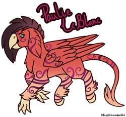 Size: 1950x1800 | Tagged: safe, artist:misskanabelle, imported from derpibooru, oc, oc only, hippogriff, hippogriff oc, male, simple background, smiling, solo, tattoo, transparent background
