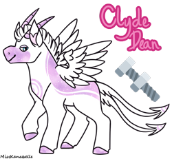 Size: 1950x1800 | Tagged: safe, artist:misskanabelle, imported from derpibooru, oc, oc only, pegasus, pony, colored hooves, horns, male, pegasus oc, raised hoof, simple background, smiling, solo, stallion, transparent background, wings