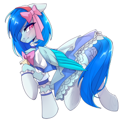 Size: 2000x2000 | Tagged: artist needed, safe, imported from derpibooru, oc, oc only, oc:cloud west, pegasus, pony, clothes, crossdressing, high res, lolita fashion, male, pegasus oc, simple background, solo, stallion, transparent background, wings